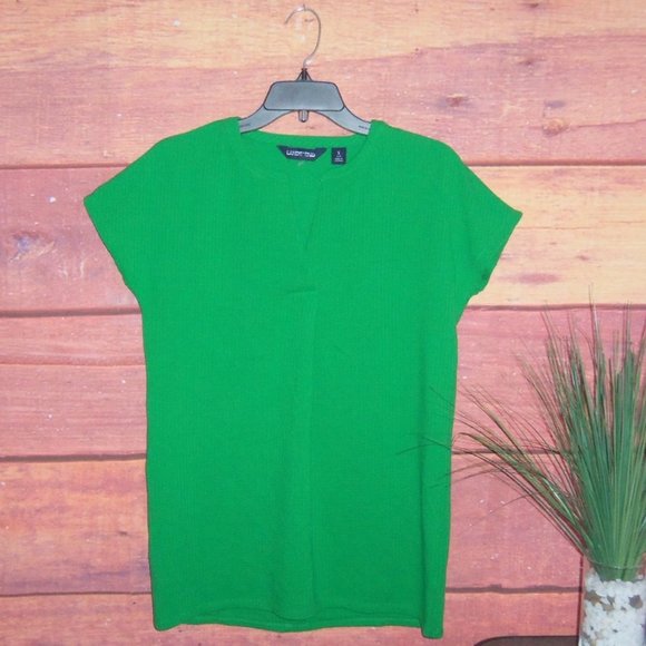 Land's End Green Seersucker Top Shirt - Women’s XS - Picture 2 of 9